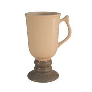 Hall Pottery Pedestal Coffee Mug White Gray #1273 USA